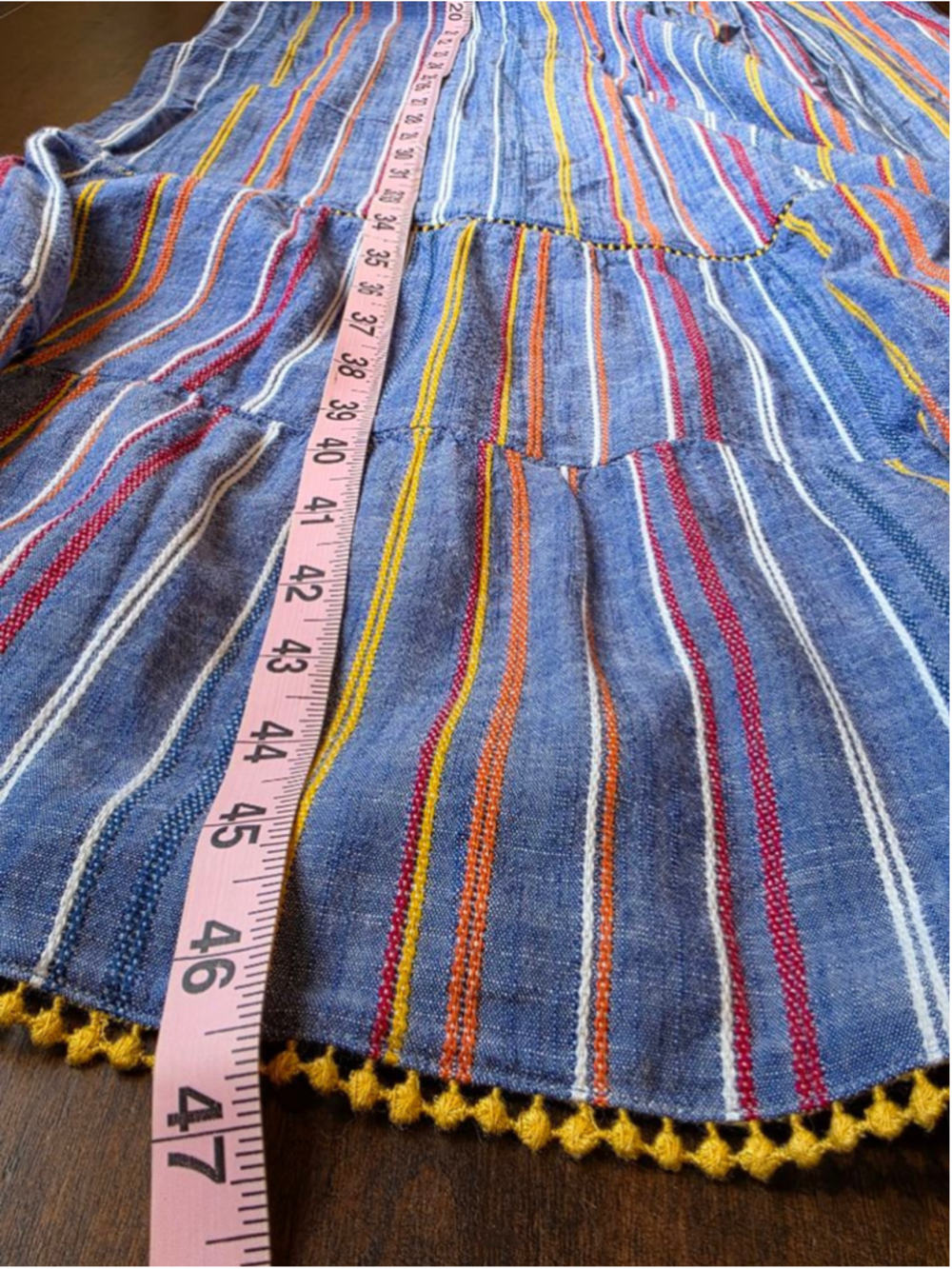 Girls Cat & Jack Casual Dress XL Blue Multi-color Striped - Picture 6 of 6
